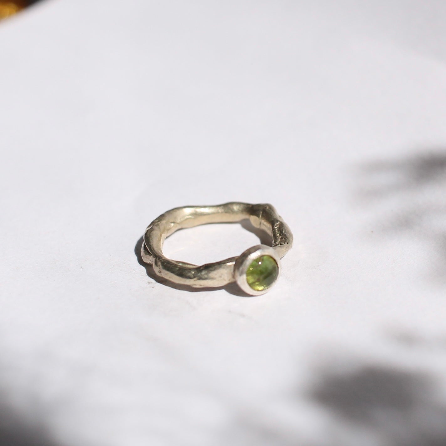 anillo TRIPLE + TURMALINA VERDE