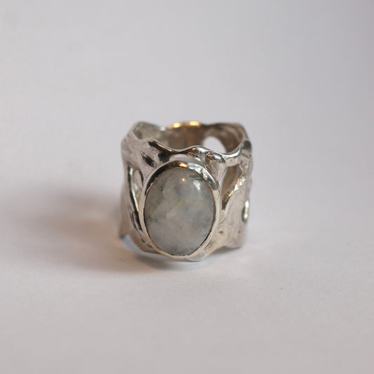 anillo ANCHO FORMAS + piedra luna