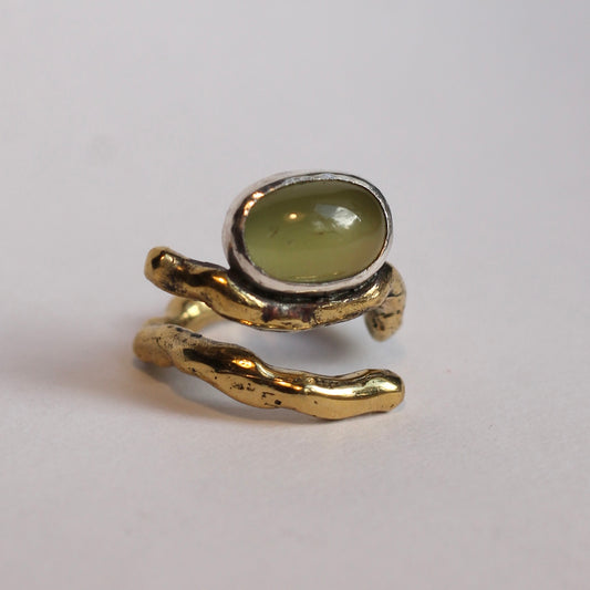 anillo BUTIÁ + AGUAMARINA